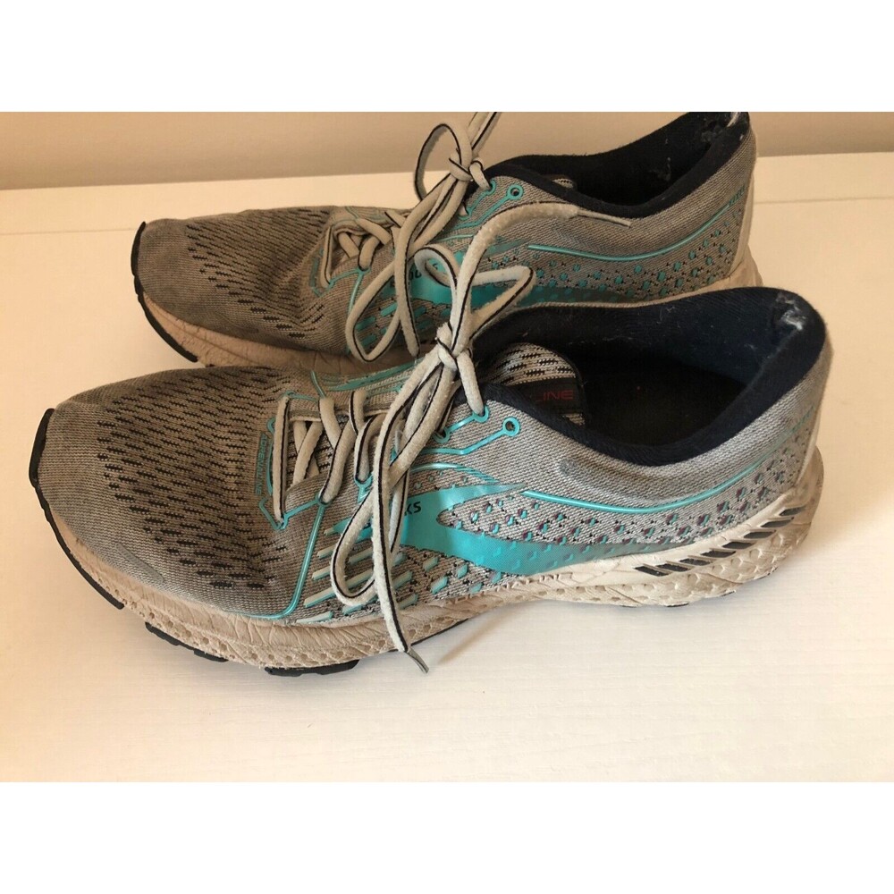 Brooks Womens Adrenaline GTS 21 Gray Running Shoes Sneakers Size 10